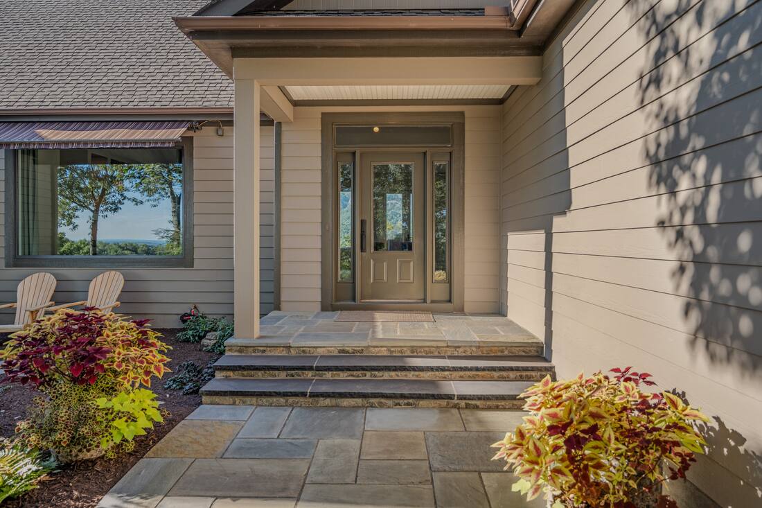 Bluestone walk and covered entry