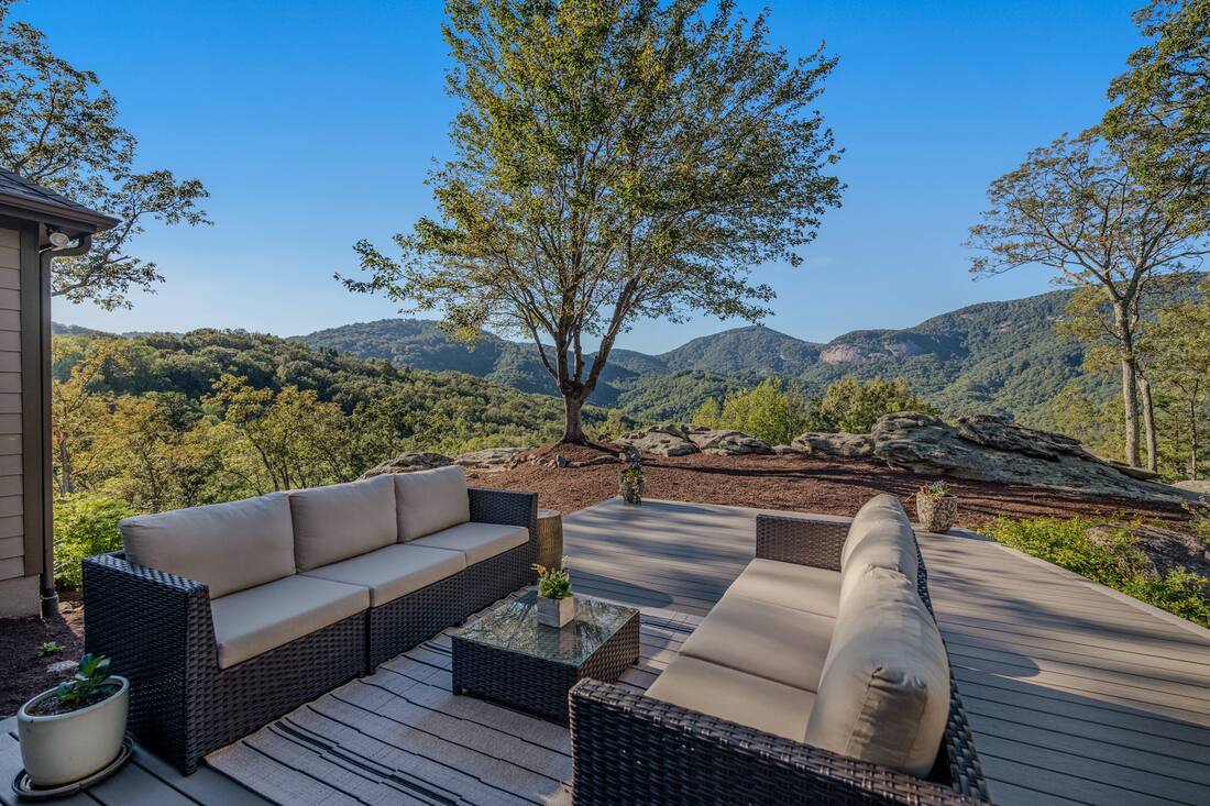 Deck lounge facing the view